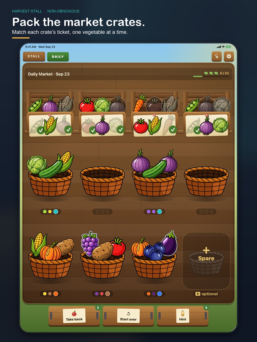 Harvest Stall on iPad, screenshot 1