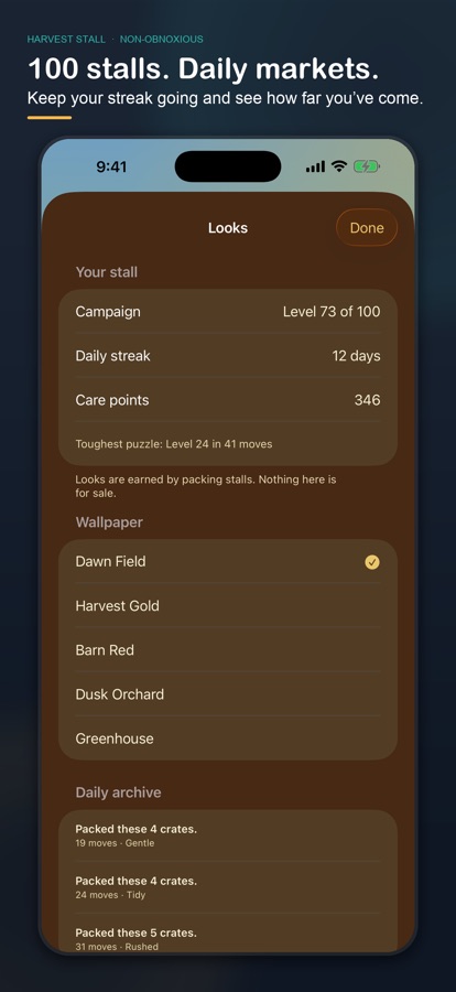 Harvest Stall on iPhone, screenshot 6